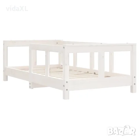 vidaXL Рамка за детско легло, бяла, 70x140 см, бор масив, снимка 3 - Бебешки легла и матраци - 56148062