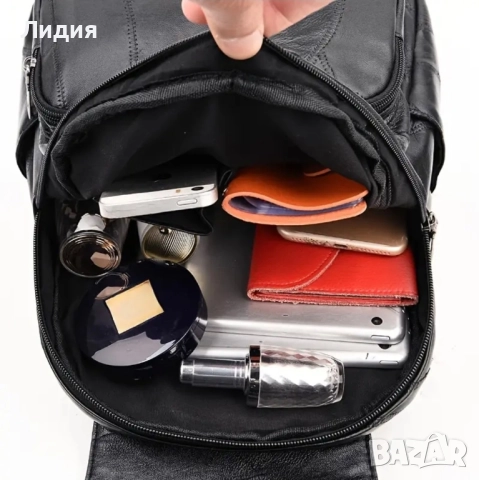 Елегантна дамска раница от еко кожа с декоративни плитки и пискюли , снимка 5 - Чанти - 52290619
