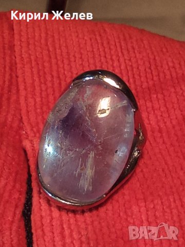 ПОСРЕБРЕН ФЕШЪН АРТ ПРЪСТЕН с НАТУРАЛЕН ЮВЕЛИРНО ШЛИФОВАН КАМЪК - АМЕТИСТ 26606, снимка 12 - Пръстени - 36393176