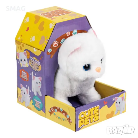 Бяла котка с движение и звук S_1240125, снимка 3 - Плюшени играчки - 48334468