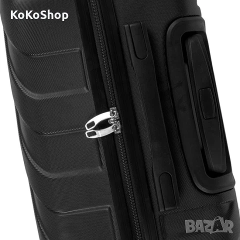 Куфар на колелца-39x22x57 см./ черен куфар на колелца, снимка 3 - Куфари - 50644874