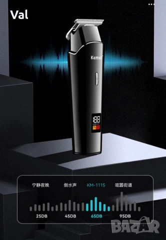 Безжична машинка за подстригване Kemei с LED дисплей , снимка 16 - Машинки за подстригване - 53761307