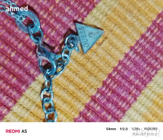 Красиво посребрено колиеGUess, снимка 5 - Колиета, медальони, синджири - 53276435