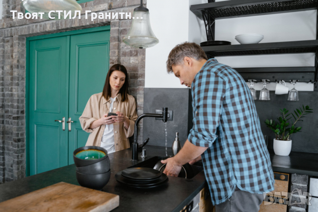 Невероятна мивка са 299лв  Черна Гранитна Вграждане под Плот Лондон 40 