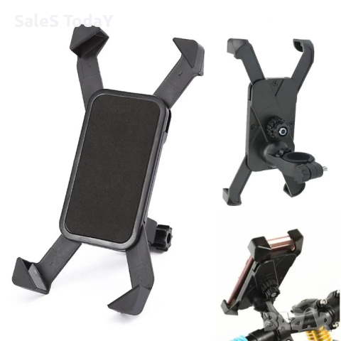 Стойка за телефон за мотор, велосипед, универсална стойка за колело, АТВ, мотор, скутер, черен , снимка 4 - Аксесоари и консумативи - 35688825