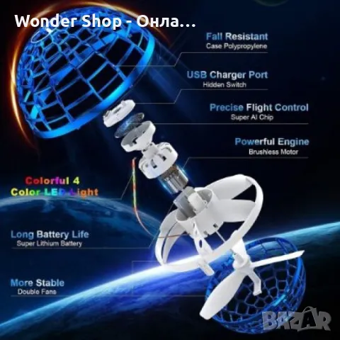 ✨ Летяща топка спинър – Забавление за малки и големи ✨, снимка 2 - Електрически играчки - 48800978