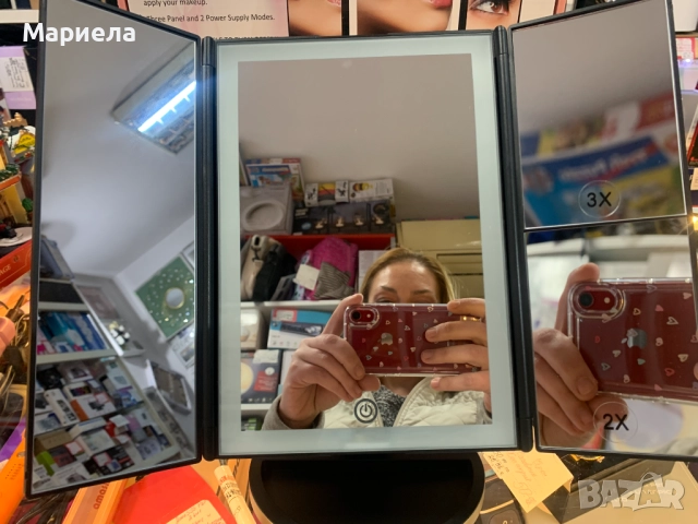 Козметично огледало с LED осветление и увеличение, снимка 7 - Други стоки за дома - 52155610