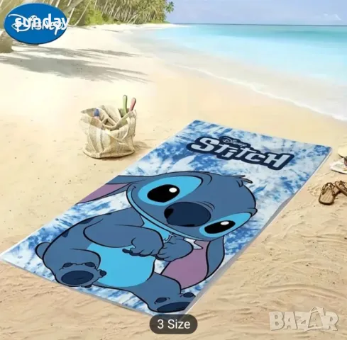 Плажна кърпа Стич, снимка 3 - Хавлиени кърпи - 49784596