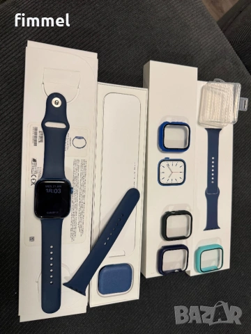 Apple Watch Series 7 GPS 45mm, пълен комплект, оригинален с подаръци, снимка 4 - Смарт часовници - 53241438
