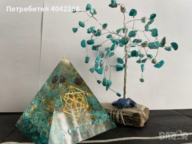 Ръчно изработен Оргонит с дръвче от минерали, снимка 4 - Декорация за дома - 44931830