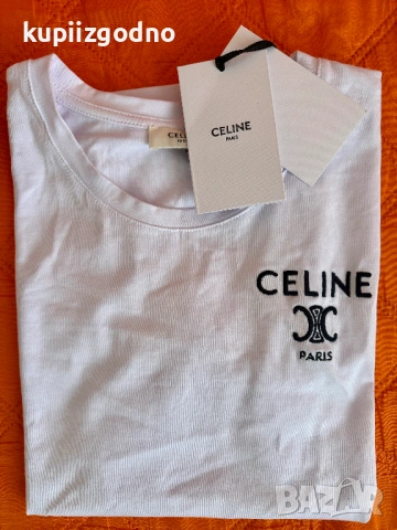 Дамска тениска Celine Paris бродирано лого Triomphe