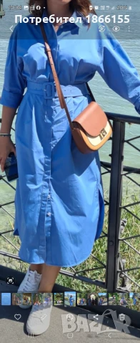 Синя рокля Zara размер EU38/M, снимка 1