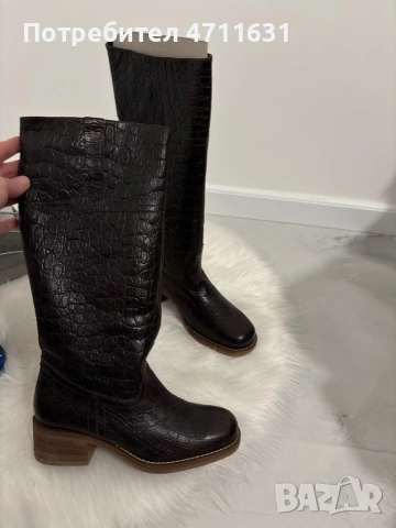 Високи ботуши с леко токче,без цип, снимка 3 - Дамски ботуши - 53133457