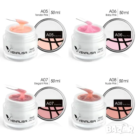 50мл VenaLisa Hard Jelly Uv/Led гел за изграждане, снимка 3 - Продукти за маникюр - 47753974
