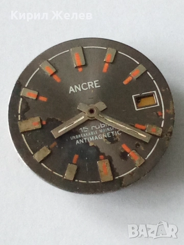 Механизъм с циферблат от стар ръчен часовник 52109, снимка 2 - Мъжки - 52270296