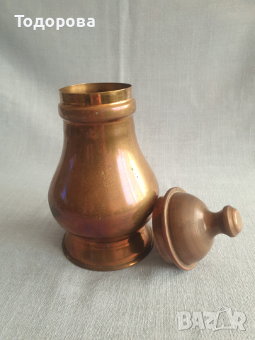 Старинен  бронзов съд -  урна, снимка 3 - Антикварни и старинни предмети - 44586766