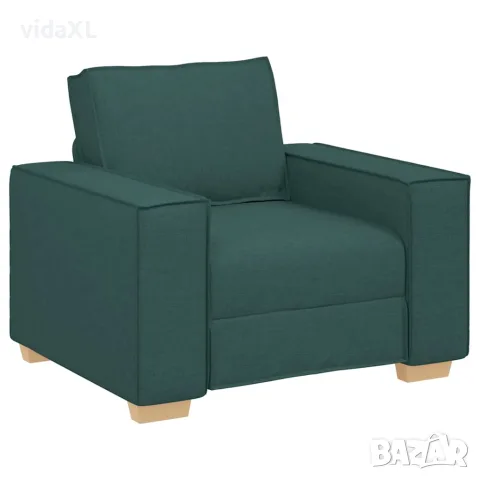 vidaXL Диван-фотьойл, тъмнозелен, 100x78x84 см, плат