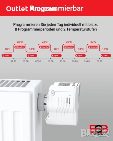 Програмируем термостат за радиатор Electric Bock, HD13 , снимка 4 - Радиатори - 51284751