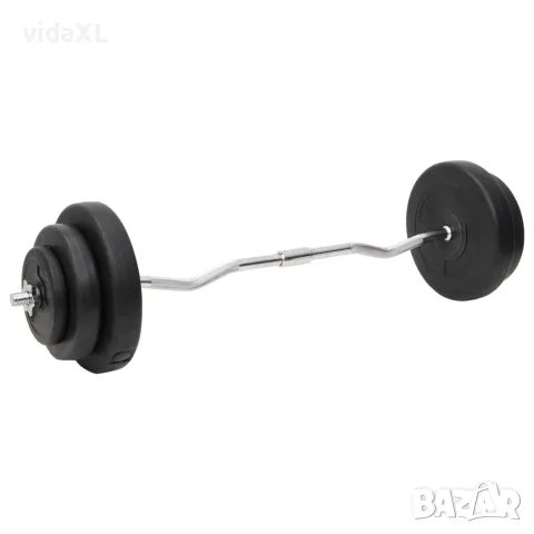 vidaXL Щанга и дъмбел с тежести 60 кг, снимка 2 - Фитнес уреди - 56146588