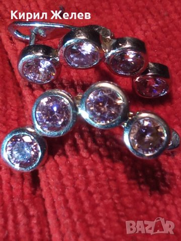 ИЗЯЩНИ СРЕБЪРНИ СКЪПОЦЕННИ АРТ ОБЕЦИ РОДИРАНО СРЕБРО 925 с ЮВЕЛИРНО ФАСЕТИРАН ИСКРЯЩ АМЕТИСТ 35020, снимка 2 - Обеци - 39547590