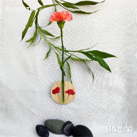 Вази с епруветки. Дърво, полускъпоценни камъни, мъниста, хербарий. Богат избор, снимка 12 - Вази - 50040794