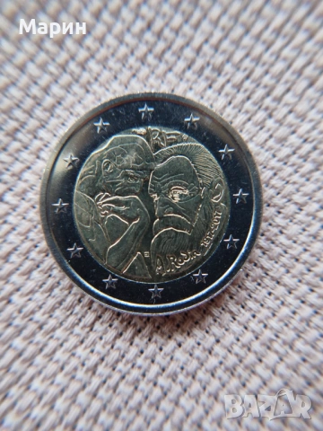 2 евро Огюст Роден 2017, снимка 5 - Нумизматика и бонистика - 53292723