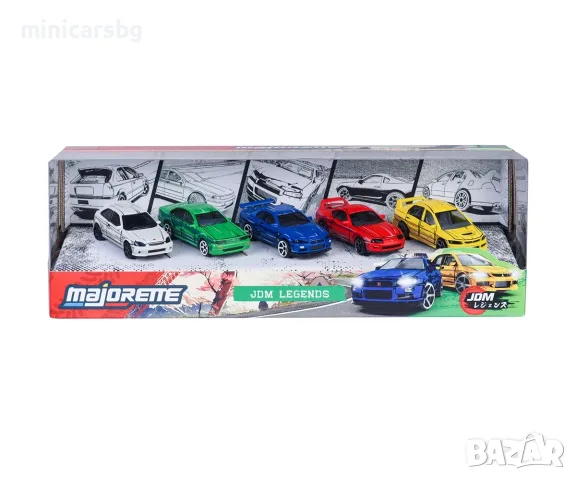 Метални колички JDM Legends Anime – комплект 5 броя