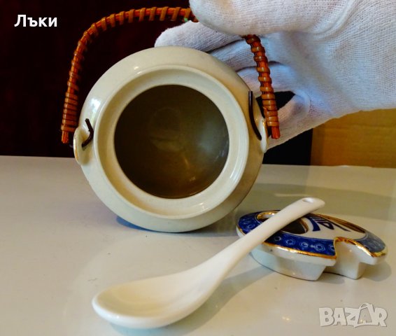 Захарница китайски порцелан,кобалт,злато. , снимка 7 - Антикварни и старинни предмети - 34563129