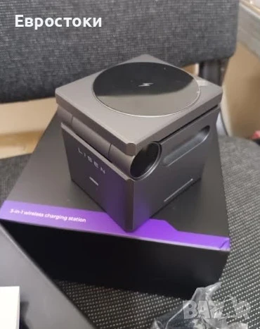 LISEN 3-в-1 зарядна станция, безжична зарядна станция за Magsafe, сгъвам дизайн тип Cube, снимка 7 - Безжични зарядни - 50833197