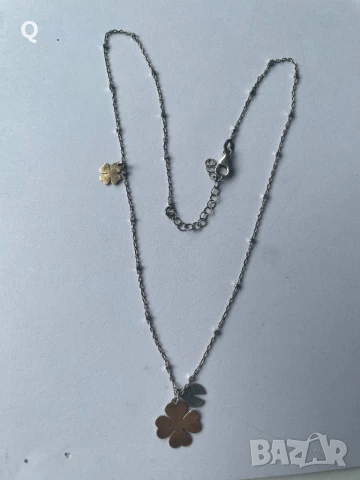 Сребърно колие с детелинки,проба 925 (16), снимка 2 - Колиета, медальони, синджири - 50979234