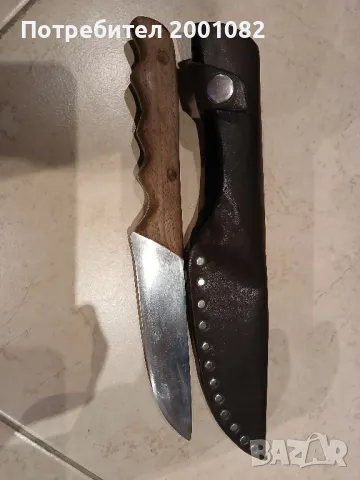 Нож с кожена кания, снимка 2 - Ножове - 48086362