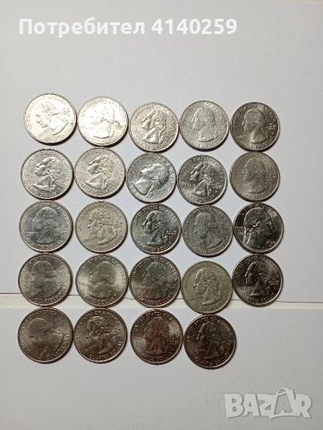 САЩ МОНЕТИ ЛОТ 1/4 КУОРТЪР ДОЛАР 1999 - 2022 Г , снимка 4 - Нумизматика и бонистика - 52556684