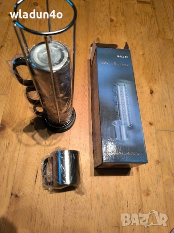 НОВ Комплект стоманени чаши със стойка-28лв, снимка 3 - Чаши - 52238349