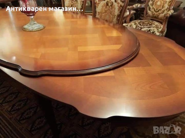 Удобен  ,функционален и изключително красив,трапезен комплект Луи XV -Разтегателна маса + шест стола, снимка 3 - Маси - 44318276