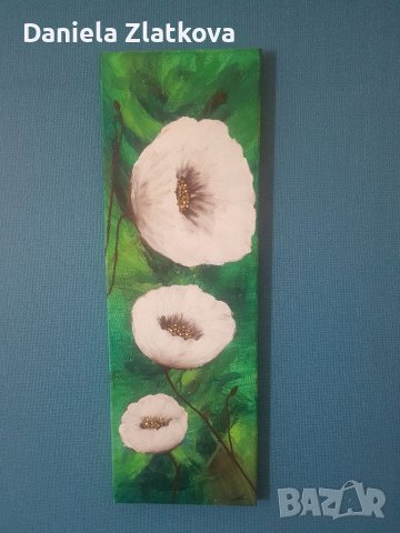 Акрилна картина Бели цветя