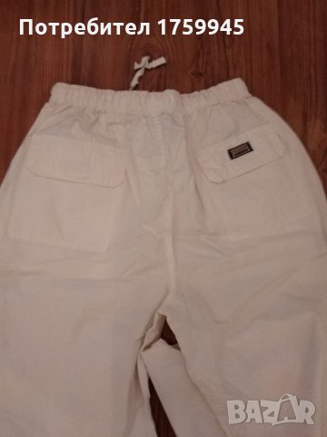 Дамски бял шушляков панталон , снимка 4 - Панталони - 35662439