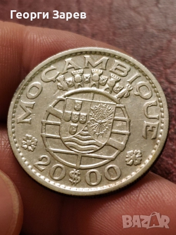 Португалска колониална империя, колония Мозамбик,20 ескудо 1960 год, сребро 10.00 гр, проба 720,