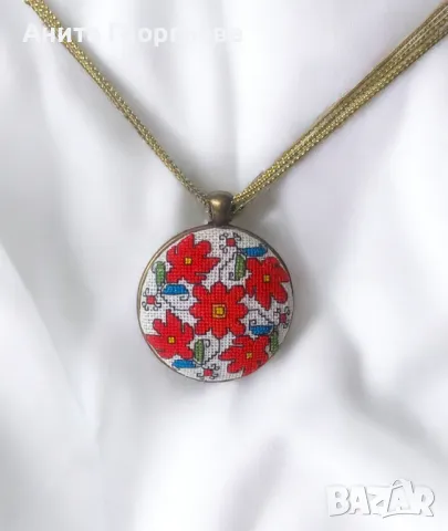 Ръчно бродирани бижута с български шевици, снимка 10 - Бижутерийни комплекти - 29090492