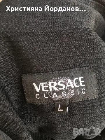 Черна риза от Versace в отлично състоян, снимка 7 - Ризи - 56099455