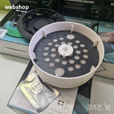 ПРОМО!! Комплект 2 броя електрически пепелници със засмукване на дима, снимка 4 - Друга електроника - 50456336