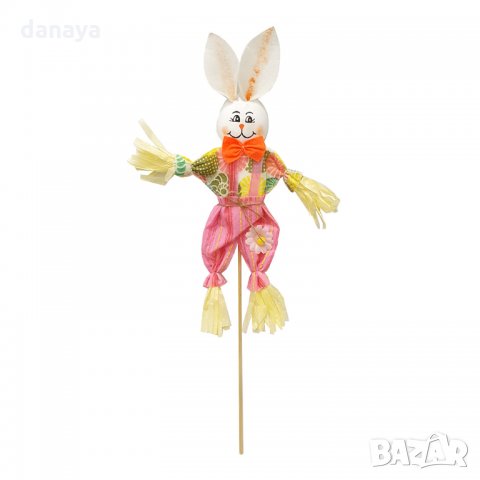 2750 Зайче на пръчка великденска украса, 50 см, снимка 2 - Декорация за дома - 35873680