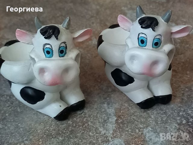 Две декоративни крави поставки за свещ, снимка 5 - Статуетки - 41836587