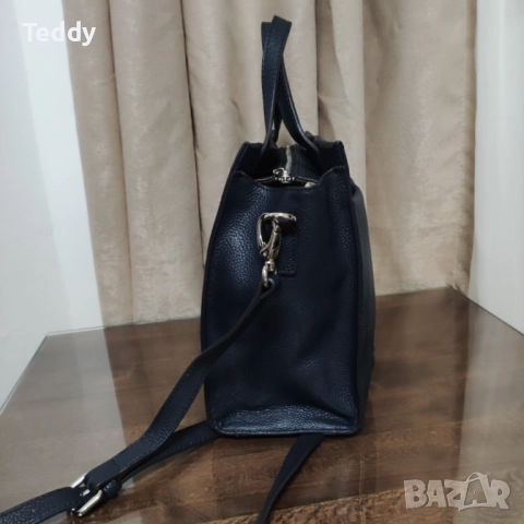 Маркова синя кожена чанта Wittchen, естествена кожа, снимка 13 - Чанти - 52654798