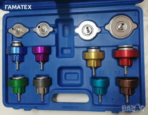  Комплект за измерване на налягането на охлаждащата течност 14 части, 50180 , снимка 2 - Други инструменти - 49823404