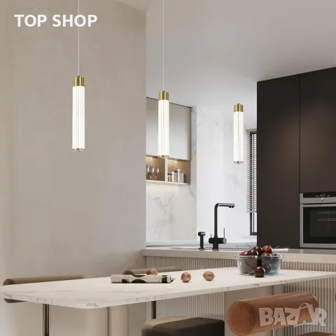 EIDISUNY, модерен пендел с кристален абажур, LED 14 W 4000k, снимка 7 - Лампи за таван - 49970004