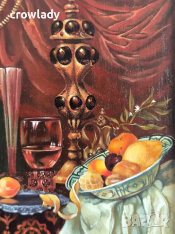 Ева Богданова Димитрова Натюрморт Уникална миниатюра 1990те години , снимка 4 - Картини - 47874731