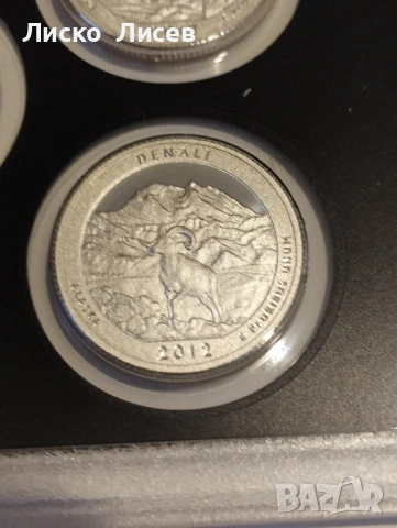 САЩ сет 5 броя 1/4 долар мат-гланц 2012г. сребро, снимка 12 - Нумизматика и бонистика - 53464969