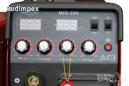 Инверторен Електрожен и Телoподаващо устройство за Безгазово и Газово заваряване - MIG250, 250А, снимка 4 - Други машини и части - 43103218