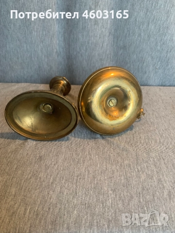  Красиви два свещника от месинг, снимка 5 - Антикварни и старинни предмети - 52868107