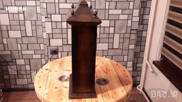 Дървен часовник на батерии височина 40см ширина 20,5см дебелина 11,5см има забележки , снимка 6 - Стенни часовници - 35814420